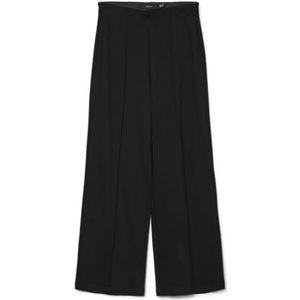 VERO MODA Pantalon VMEVA taille haute pour femme avec coupe large, Noir, M / 32L