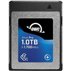 OWC Atlas Pro krachtige 1,0 TB CFExpress geheugenkaart in professionele kwaliteit, CFX-media met ultrasnel RAW-beeld en video-opname in bioscoopkwaliteit tot 8K
