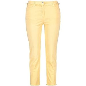 Samoon 7/8 dames jeans Betty Jeans kort 7/8 katoen denim bedy jeans korte jeans effen 7/8 gewassen effect lengte grote maten, honingmeloen