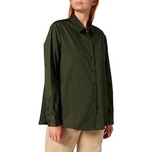 Seidensticker Damesblouse regular fit lange mouwen 100% katoen, Groen