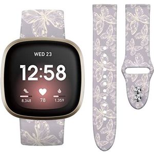 Vozehui Bandje, compatibel met Fitbit Versa 3/Versa 4/Sense/Sense 2, voor heren en dames, bedrukte zachte siliconen reservearmband voor Fitbit Versa 3/Versa 4/Sense/Sense 2