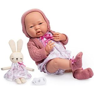 JC Toys | De Newborn Collection Royal | 38 cm Real babypop met roze bekleding | lichaam van vinyl | Berenguer Boutique | Gemaakt in Spanje voor kinderen 2+ (18067)