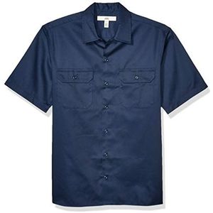 Amazon Essentials Werkhemd voor heren, korte mouwen, vlekbestendig, kreukvrij, marineblauw, L