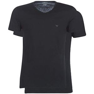 Emporio Armani T-shirt met V-hals in dubbelverpakking, meerkleurig - meerkleurig (Nero/Grigio Melange 97120)