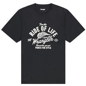 Wrangler Americana Tee T-shirt heren, Faded Black., XL