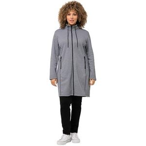 Ulla Popken, Damesvest, grote maten, fleece, lang, zwart, 44-46, zwart.