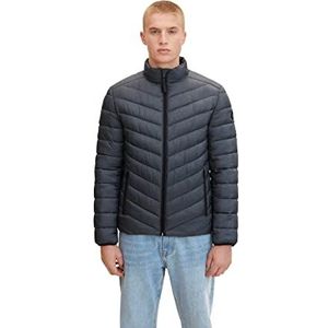 TOM TAILOR 1031474 Herenoverhemd Slim Fit met stretch (1 stuk), 30162 - Navy Tonal Square Structure