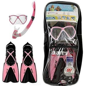 Mares X-One Snorkelmasker voor meisjes, piraat, snorkel, zwemvliezen, roze, maat XS