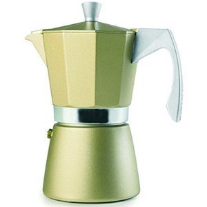 IBILI 623909 Espresso-koffiezetapparaat Evva Golden 9, aluminium, beige, 12 x 12 x 23 cm