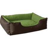 BedDog® Hondenbed LUPI, bruin/groen, L ca. 80 x 65 cm, mand, hondenkussen