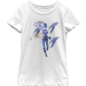 Marvel Captain Marvel Silhouette Watercolor Poster T-shirt voor meisjes, wit, XS, Wit