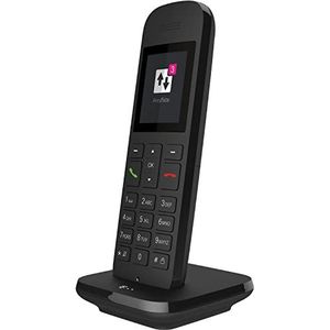 Telekom Speedphone 12 draadloze vaste telefoon zwart | voor gebruik op huidige routers met DECT-CAT-iq interface (bijv. Speedport, Fritzbox), 5 cm kleurendisplay