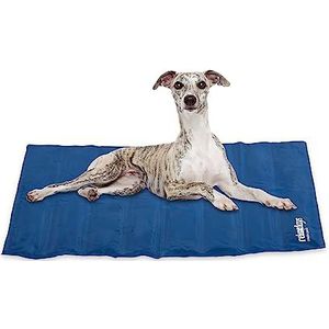 Relaxdays Koelmat voor honden, 75 x 62 cm, zelfkoelend, gel, wasbaar, koelmat voor huisdieren, blauw
