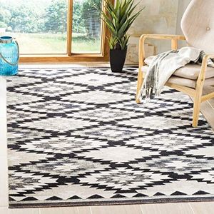 Safavieh Bright & Modern MTG216 tapijt, rechthoekig, geweven, binnen en buiten, 122 x 183 cm, grijs/zwart