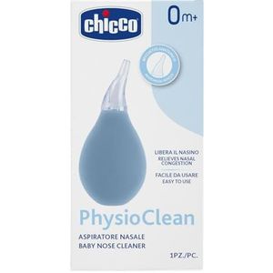 Physioclean Neuszuiger voor baby's, reinigt de gesloten neus van kinderen op een eenvoudige en delicate manier, eenvoudig te bedienen dankzij ergonomische vorm, met zachte uitloop, 0 maanden +