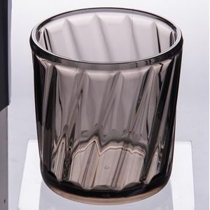 Villa d'Este Home Tivoli Set van 6 whiskyglazen, 325 ml, acryl, verticale schuine lijnen, rookmodus