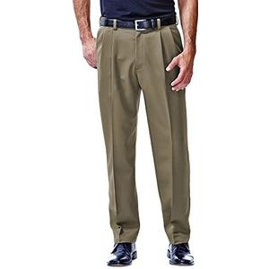 Haggar Men's Cool 18 Heather Solid Pant - Regular - 32W x 32L - Taupe