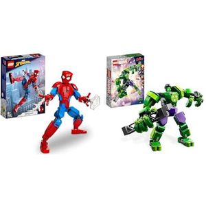 LEGO 76226 Marvel Spider-Man-figuur, bouwspel & 76241 Marvel The Hulk Robot Armor, Avengers-figuur, bouwspeelgoed, superhelden om te verzamelen