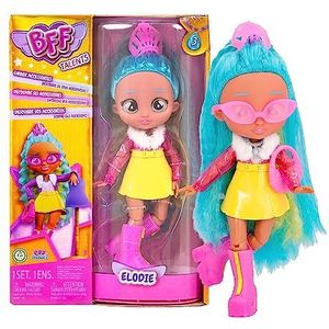 BFF BY CRY BABIES Pop met lang haar, stoffen kleding en 9 accessoires – Elodie pop, speelgoed, cadeau voor jongens en meisjes vanaf 3 jaar