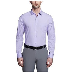 Van Heusen Poplin Fitted Solid Point Collar Dress Shirt Heren, Lavendel