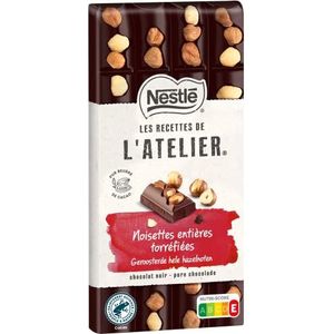 Nestlé Les Recettes de L'Atelier – zwarte chocolade, hazelnoten – 170 g tablet