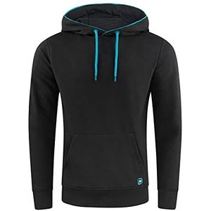 riverso RIVEnno hoodie voor heren, kangoeroezakken, rechte pasvorm, katoen, grijs, groen, blauw, rood, bruin, zwart, S, M, L, XL, 2XL, 3XL, 4XL, 5XL, Zwart (24001)