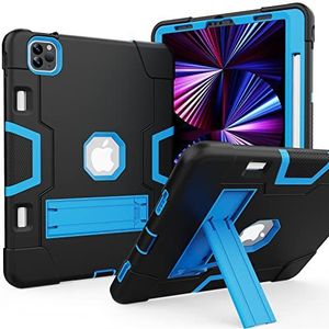 iPad Air 10,9 inch iPad Air 5e generatie 4e generatie iPad Pro 11 Case 2020/2018, robuuste stootvaste beschermhoes met standaard, zwart/blauw