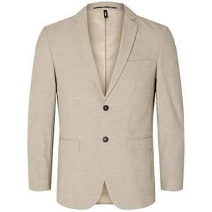 SELETED HOMME Slhslim-liam Sand Check Blz Flex Noos Herenblazer, Zand/ruit: bruin