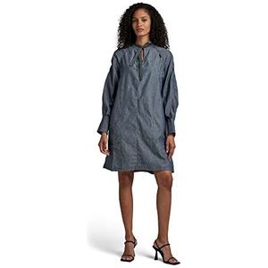 G-STAR RAW Tuniekjurk met V-hals voor dames, Blauw (Raw Denim D186-001)