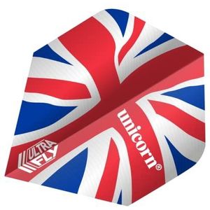 UNICORN UltraFly Ailettes de fléchettes | Motif drapeau britannique | Forme standard plus | Polyester PET 100 microns ultra durable