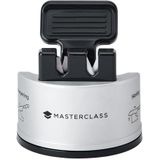 MasterClass Smart Sharp dubbele messenslijper met 2 messen voor het slijpen en slijpen van roestvrijstalen en keramische messen, zilver
