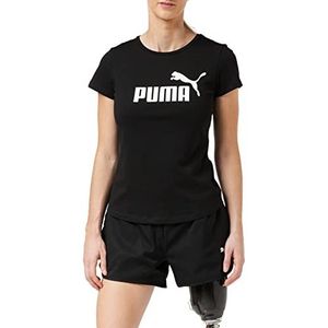 Puma Damen T-Shirt ESS Logo Tee, Black, S, 586774