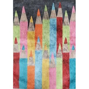 Mani Textile - Tapijt met kleurrijke potloden, afmetingen: 80 x 150 cm