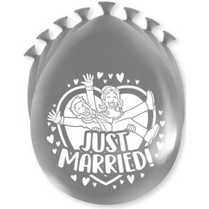 Party Balloons Just Married, 6 stuks