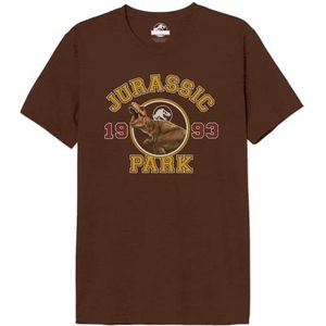 Jurassic Park Mejupamts106 T-shirt voor heren (1 stuk), Bruin Melange