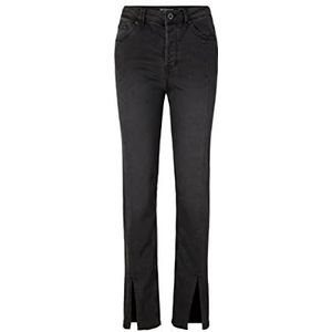 TOM TAILOR Denim Emma Slim Straight Jeans voor dames, 10250 - Used Dark Stone Black Denim, 44/32 W, 10250 - Used Dark Stone Black Denim