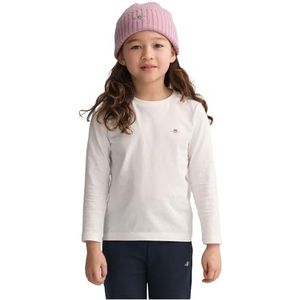 GANT Shield Ls T-shirt voor kinderen, uniseks, Wit, 92