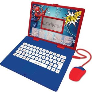 Lexibook - Spider-Man Italiaans/Engels tweetalige educatieve laptop - 124 activiteiten voor leuk en interactief leren - Wiskunde, logica, muziek, klok - JC598SPi5