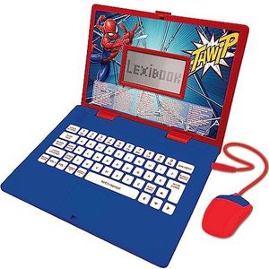 Lexibook - Spider-Man Italiaans/Engels tweetalige educatieve laptop - 124 activiteiten voor leuk en interactief leren - Wiskunde, logica, muziek, klok - JC598SPi5