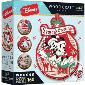 Houten Puzzel Speciale Vorm (160 stukjes) - Mickey en Minnie Winterversie