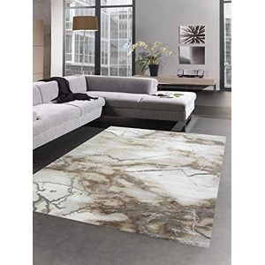 CARPETIA Marmer tapijt met glanzende vezels - bruin / beige / zilver - Afmetingen: 160 x 230 cm