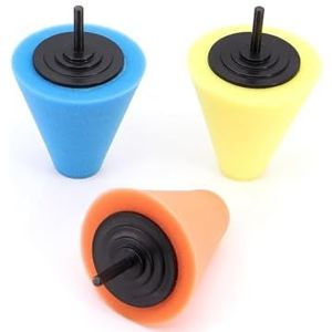 cyclingcolors Set van 3 polijstballen voor velgenboormachine, voor auto, motorfiets, carrosserie, 3 hardheidsniveaus