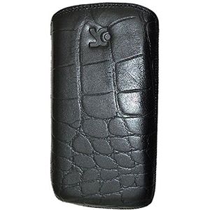 Suncase ® Buyus beschermhoes van leer voor Samsung Galaxy S3 i9300, met terugtrekfunctie, krokodil-zwart
