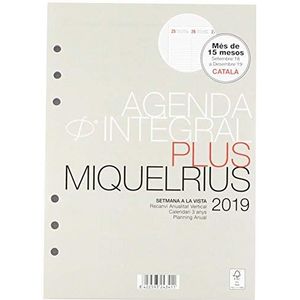 Miquelrius 24341 jaarplanner plus weekkalender, verticaal aanzicht, catalaans, 2019