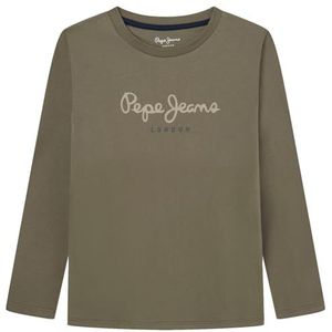 Pepe Jeans New Herman Jr T-shirt voor jongens, Groen (legergroen)