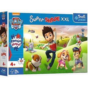 Trefl Junior - PAW Patrol, glimlachende honden – puzzels 60 XXL Super Shape – gekke vormen, grote stukken, sprookjesfiguren om in te kleuren, vanaf 4 jaar