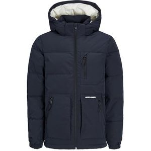 Jack & Jones Otto Puffer winterjas voor jongens, Marine - Zwart - Wit