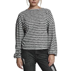 Urban Classics Dames oversized streep trui, meerkleurig (zwart/wit 00826), XS dames, Zwart/Wit