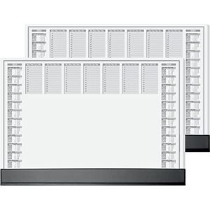 SIGEL HO365 Bureauonderlegger van papier, kalender 2 jaar (2023/24), bureau, A2 (59,5 x 41 cm), 40 fg, 2 stuks