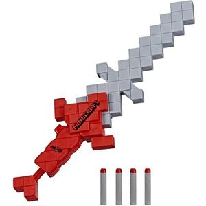 Nerf Minecraft, Heartstealer zwaard, 4 Nerf Elite schuimrubberen darts, schuimmes, dartwerper